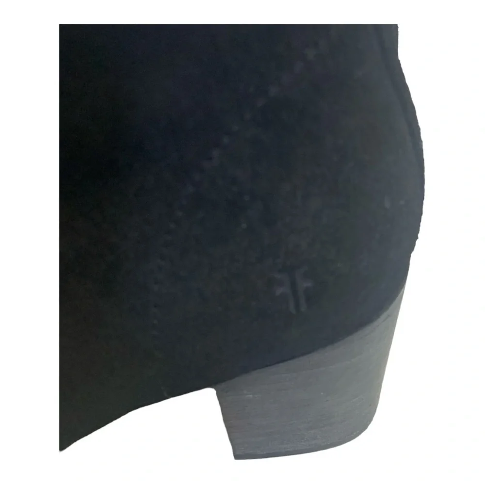 FRYE Women's Short Boots with Studded Detail Black Suede Short Booties Zipper - Picture 3 of 9